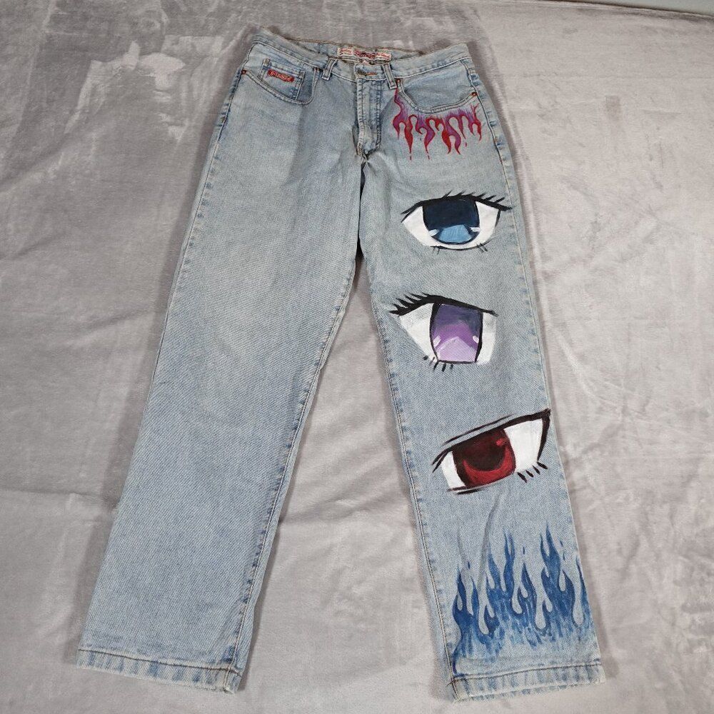 Vintage Hydraulic Relaxed Straight Fit Mom Jeans Womens 34 (Fits 32x31) Custom